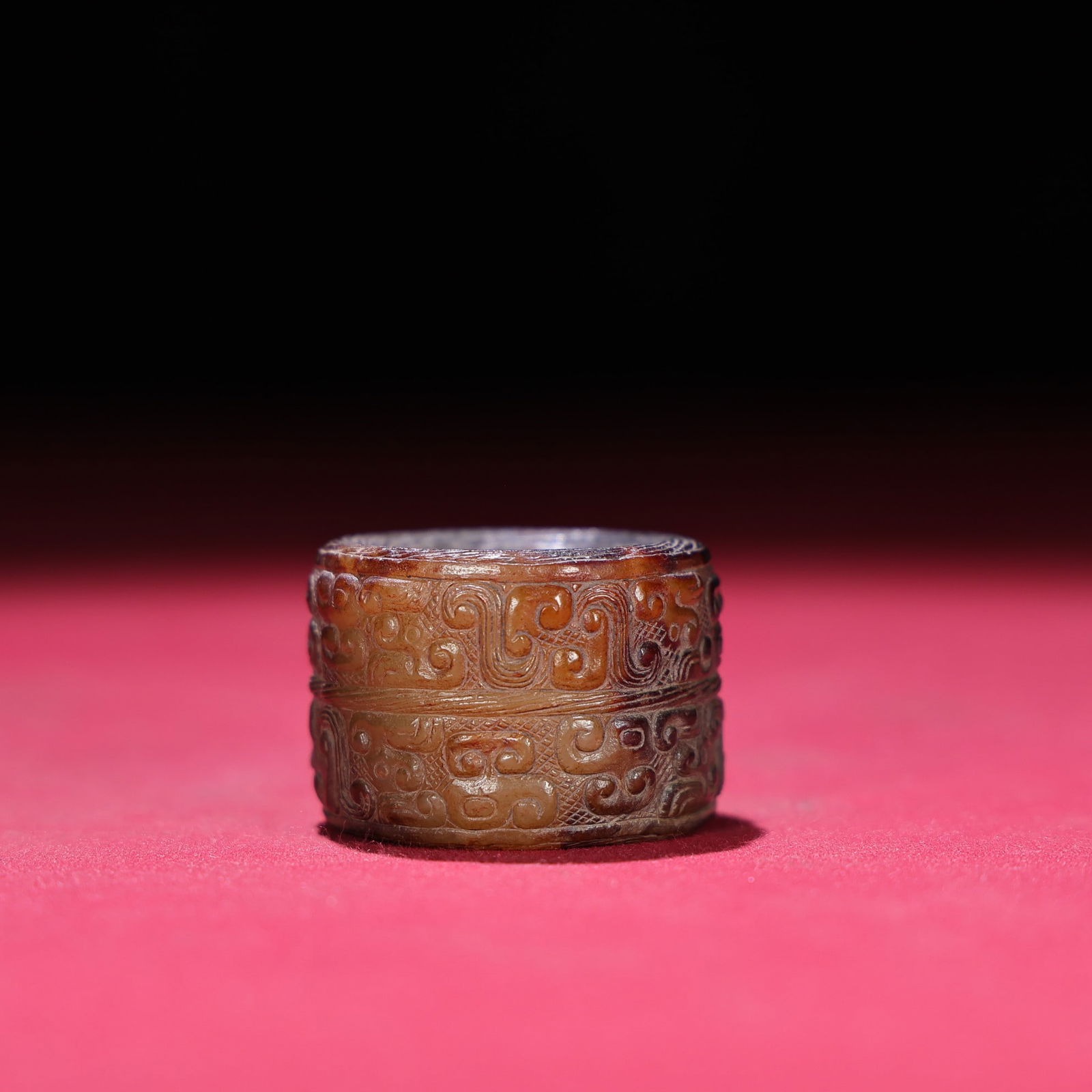 A Exquisite Hetian Jade Dragon Pattern Thumb Ring - 6