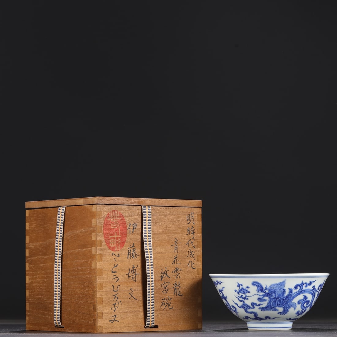 A Exquisite Blue and White Dragon Pattern Bowl: A Exquisite Blue and White Dragon Pattern Bowl,Ming Dynasty, China,Chenghua Six-character Mark,Size:2.6inx5.7in 