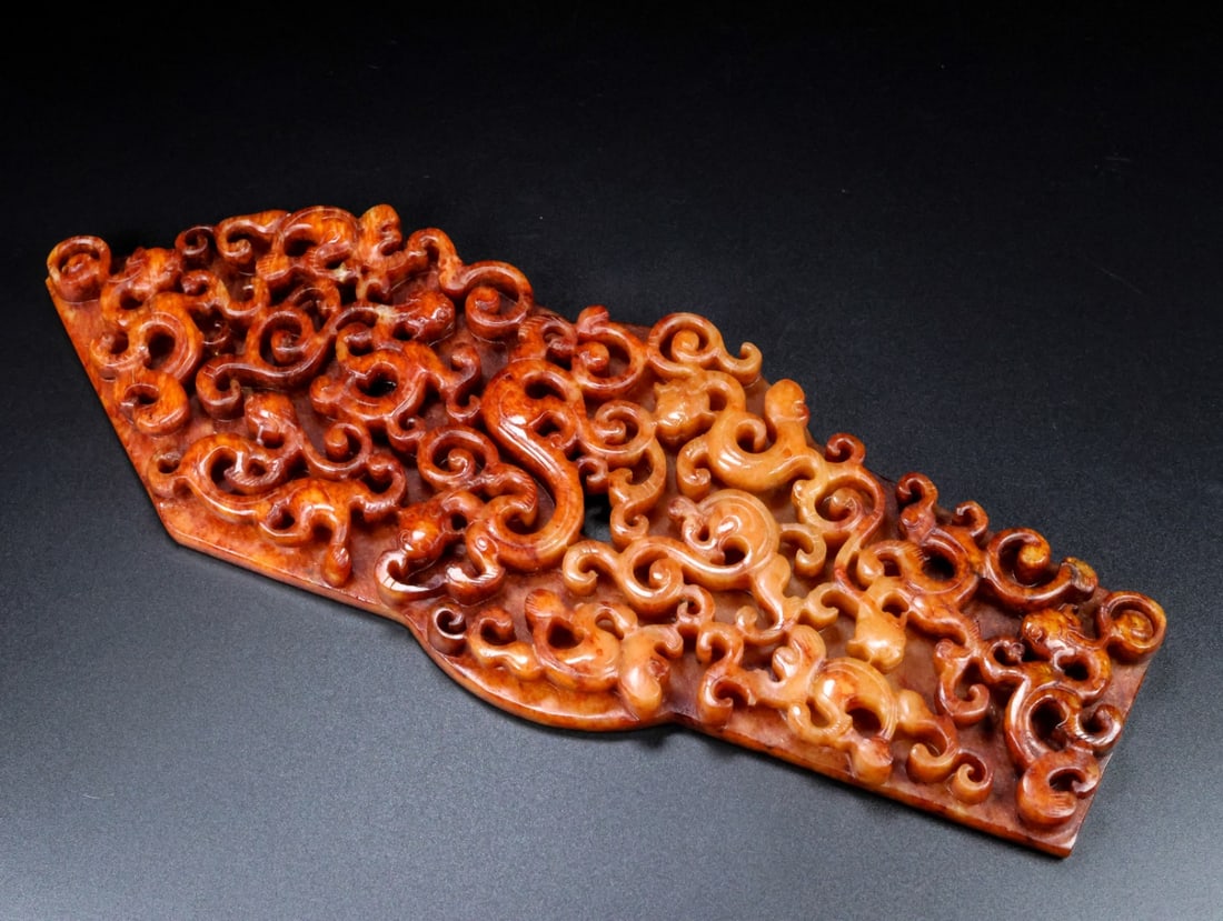 A Exquisite Hotan Jade Dragon Command Token - 8