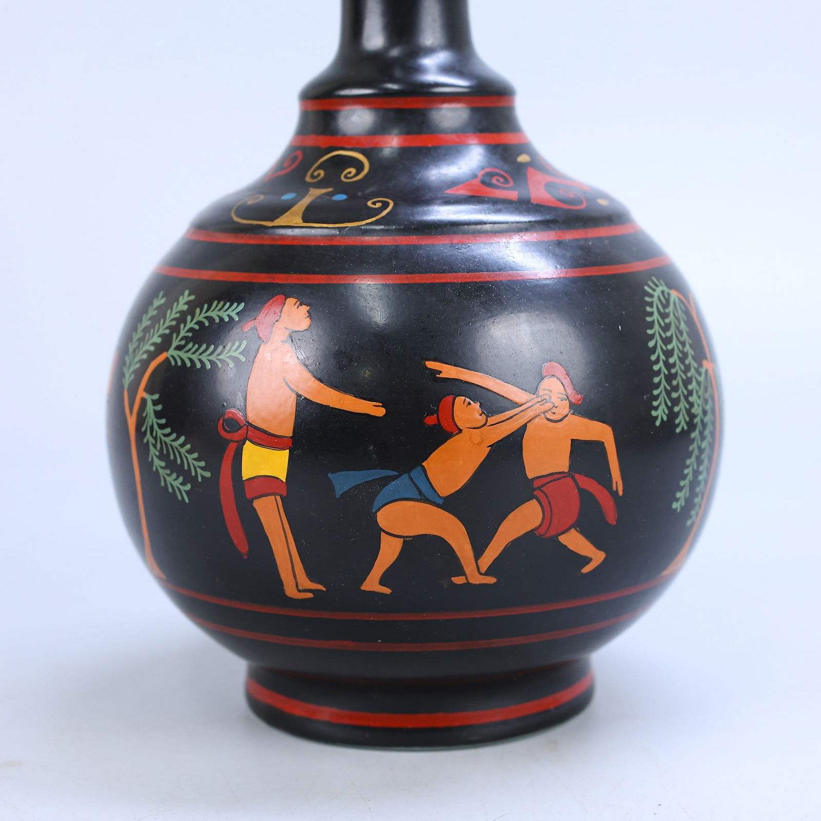 A Exquisite Black Ground Doucai Human Pattern Vase - 9