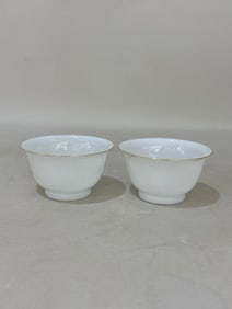 A pair of Exquisite White Glaze Cup