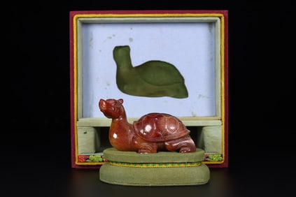 A Exquisite Hetian Jade Tortoise Ornament
