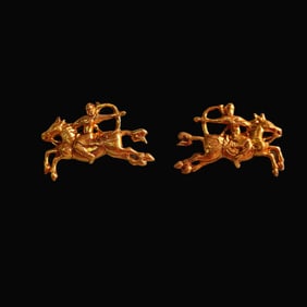 A pair of Exquisite Bronze Gilt Horse Accessory