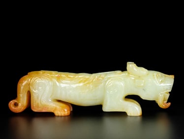 A Exquisite Hetian Jade Tiger Ornament
