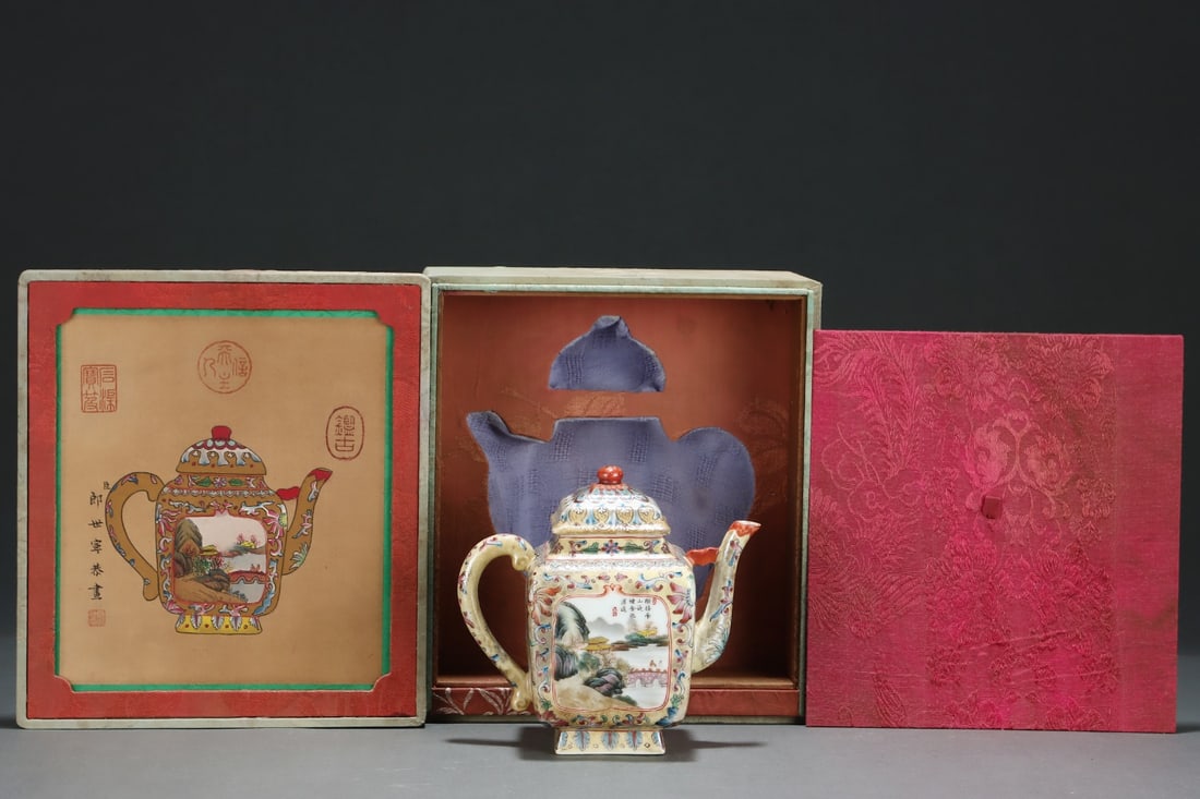 A Exquisite Enamel Flower Landscape Pattern Ewer (1 of 9)