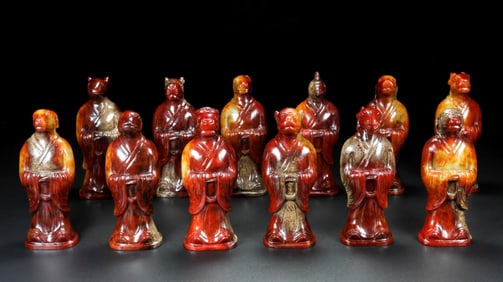 A Set of Exquisite Hotan Jade Twelve Chinese Zodiac Signs Ornament