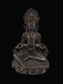 A Exquisite Gilt Silver Bronze Tara Buddha Statue