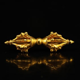 A Exquisite Gilt Bronze Nine-strand Vajra from Old Tibet Temple