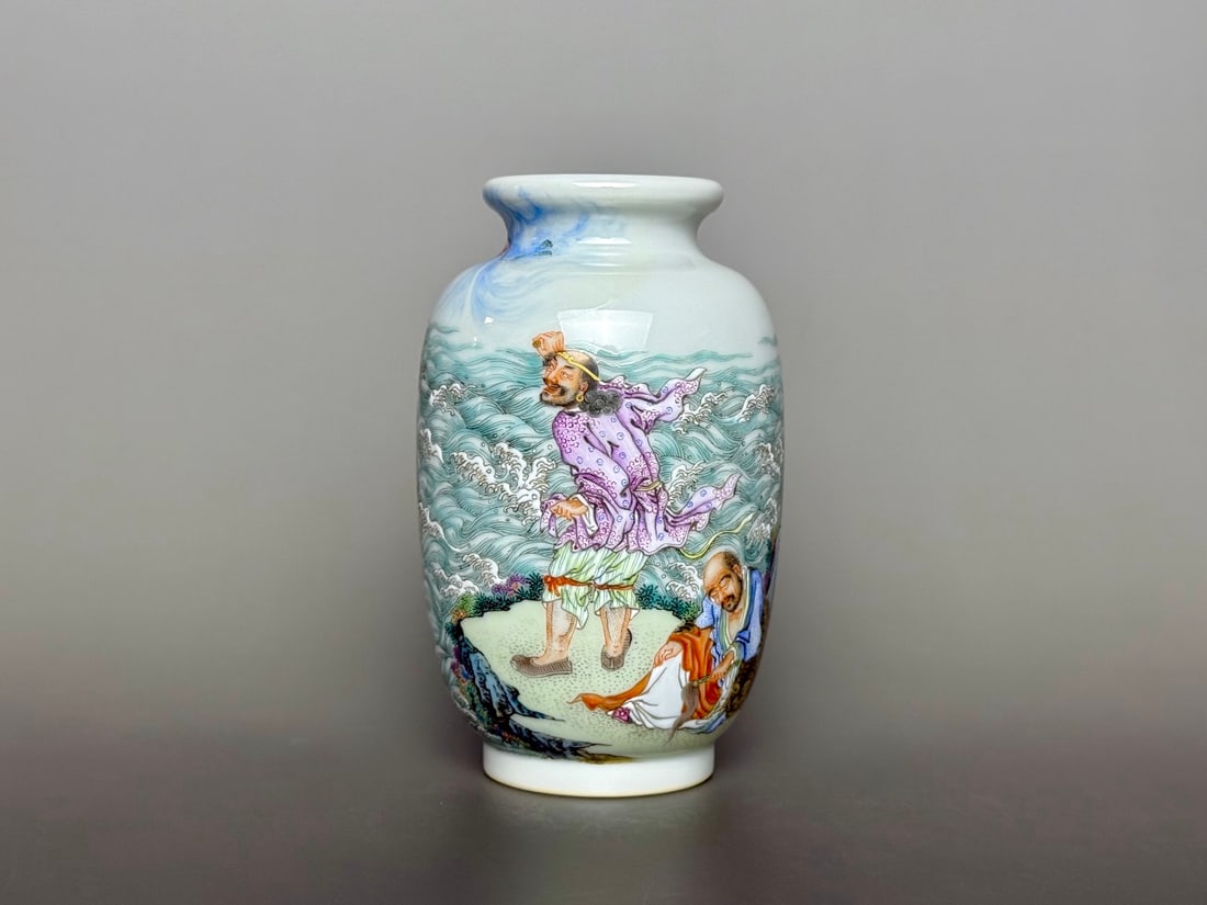 A Exquisite Doucai Painted Gold Figures Pattern Vase (1 of 7)