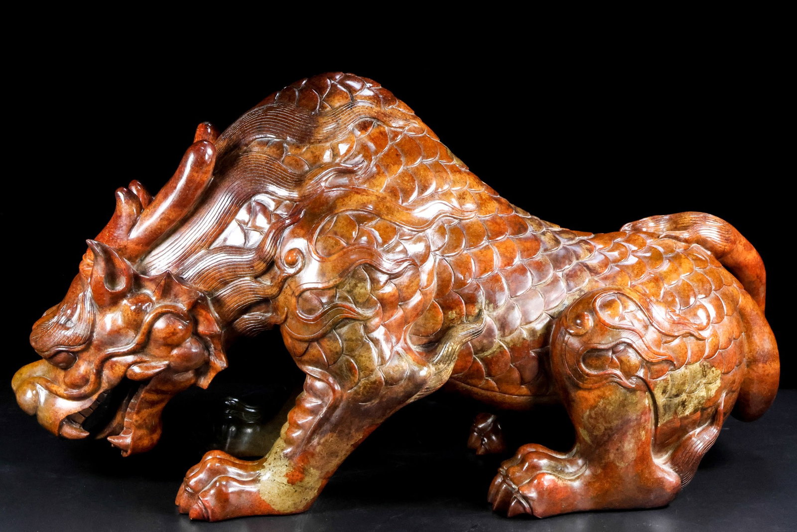 A Rare Hetian Jade Gold-Absorbing Beast (1 of 9)