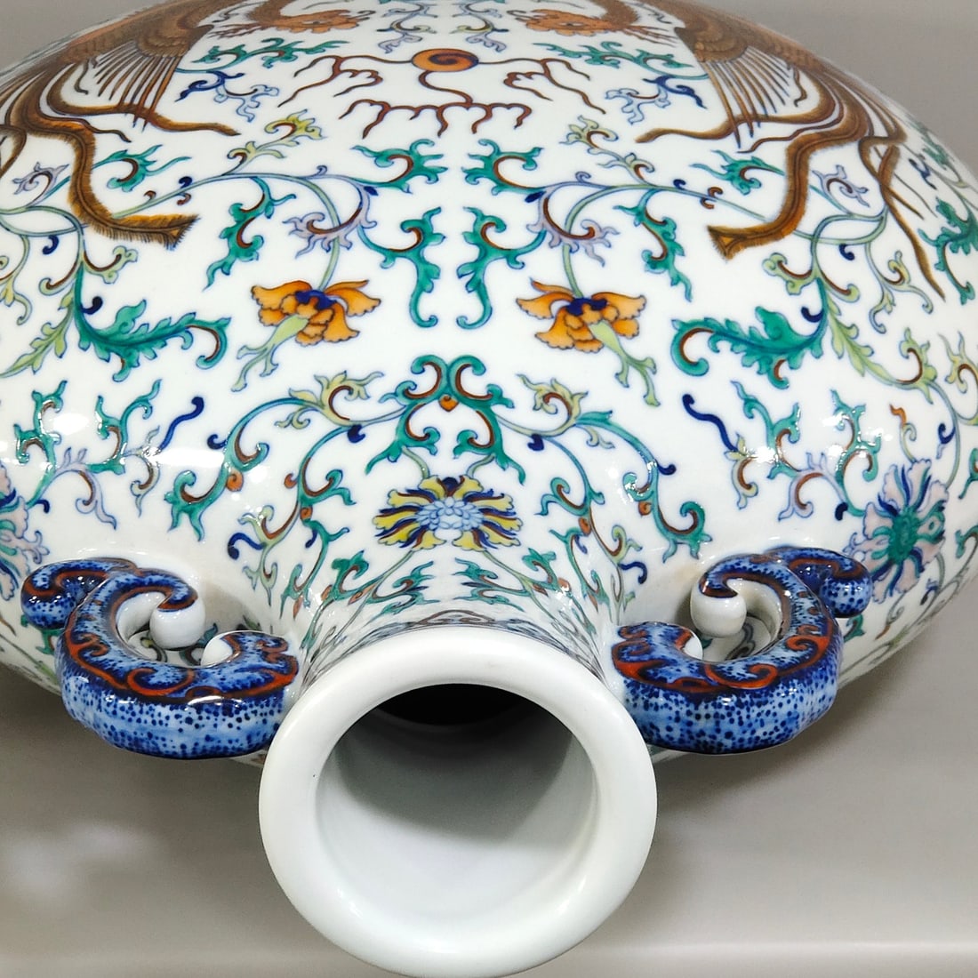 Duocai Lotus Phoenix Pattern Vase - 7