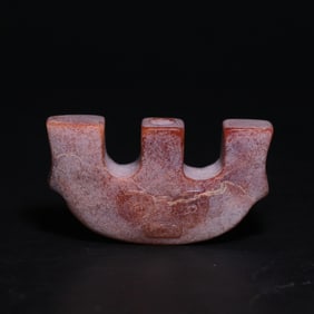 A Exquisite Archaic Jade Beast-Face Pattern Handheld Ornament