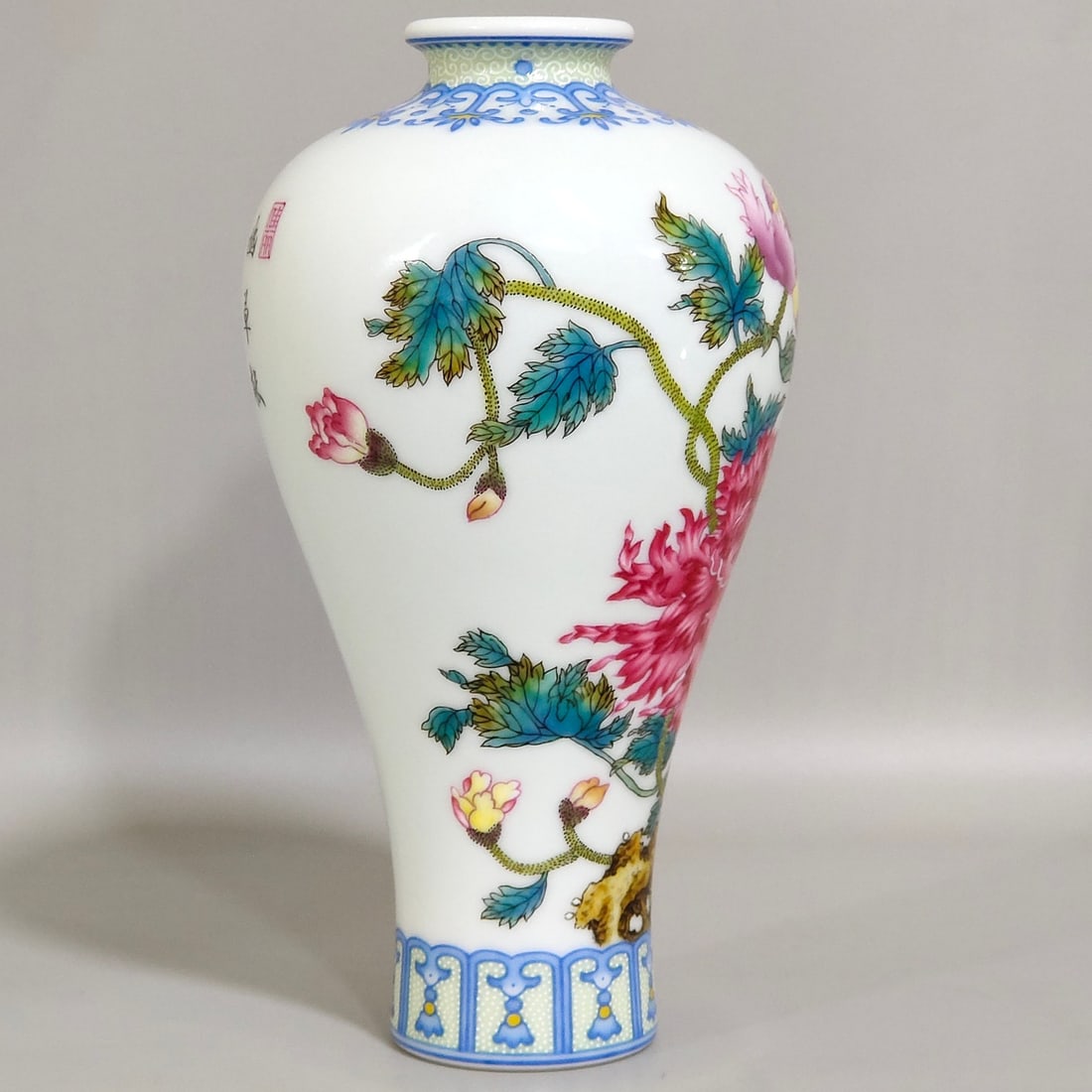 Enamel Flower Pattern Vase - 2