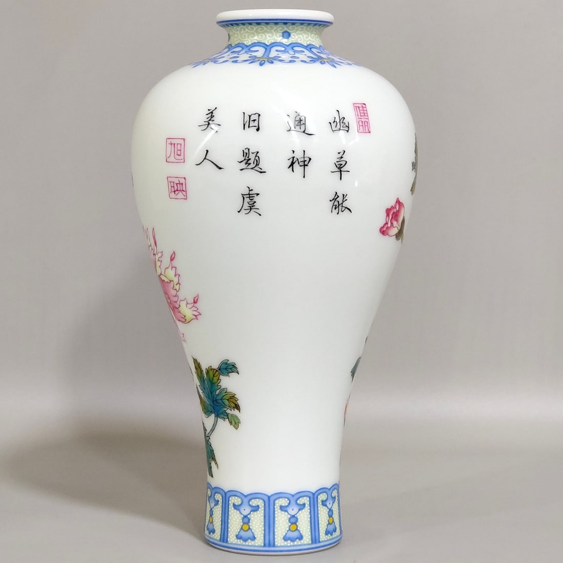 Enamel Flower Pattern Vase - 3