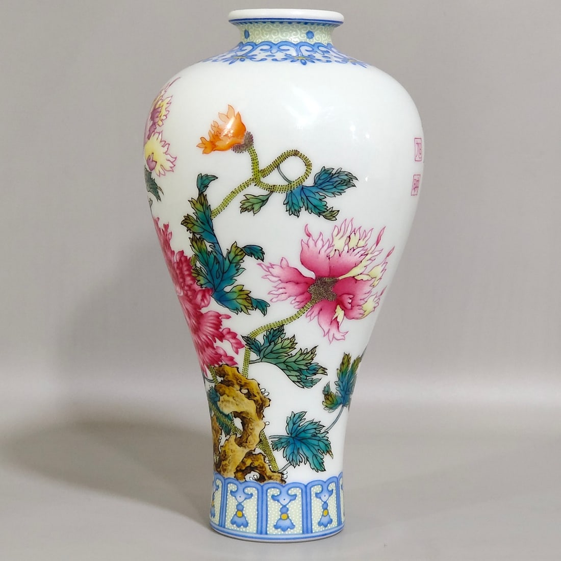 Enamel Flower Pattern Vase - 6