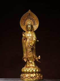 A Exquisite Gilt Bronze Avalokitesvara Bodhisattva Ornament