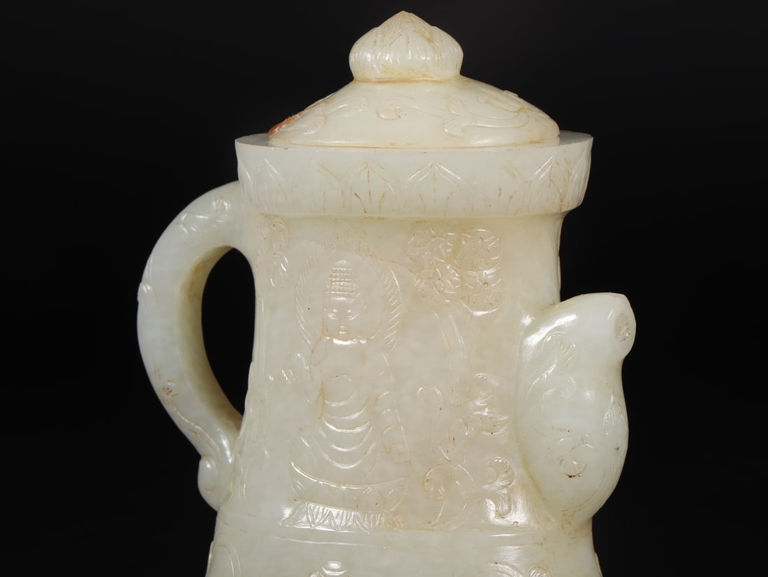A Exquisite Hetian Jade Bogu Pattern Ewer - 7