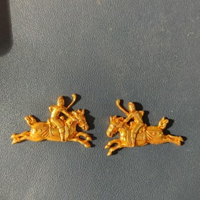A pair of Exquisite Bronze Gilt Horse Accessory