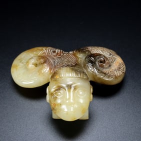 A Exquisite Hetian Jade Human-Head Ornament