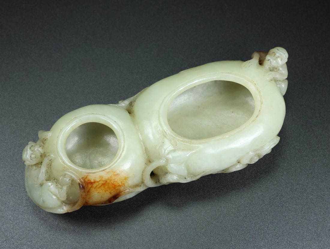 A Exquisite Hotan Jade Ganoderma Pattern Brush Washer - 5