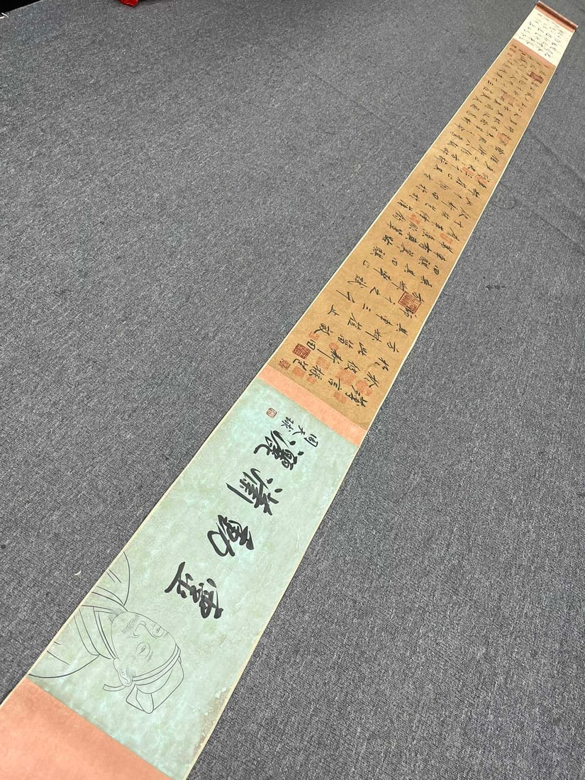 A Fabulous Chinese Ink Calligraphy on Silk: A Fabulous Chinese Ink Calligraphy on Silk,Song Dynasty, China,Zhu Xi,without frame size:11inx141.7in 