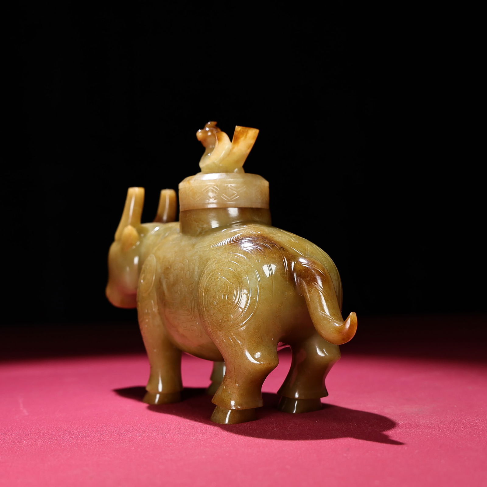 An Exquisite White Jade Buffalo ? Utensil - 3