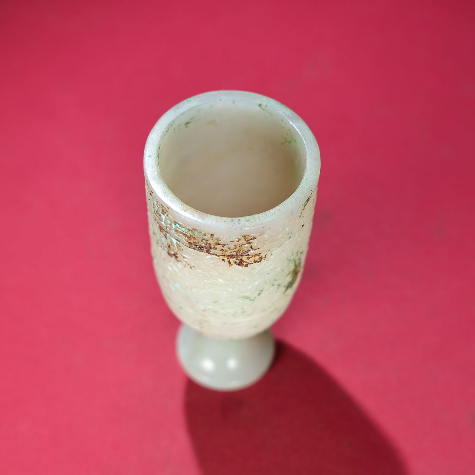 An Exquisite White Jade Ruyi Pattern Cup - 9