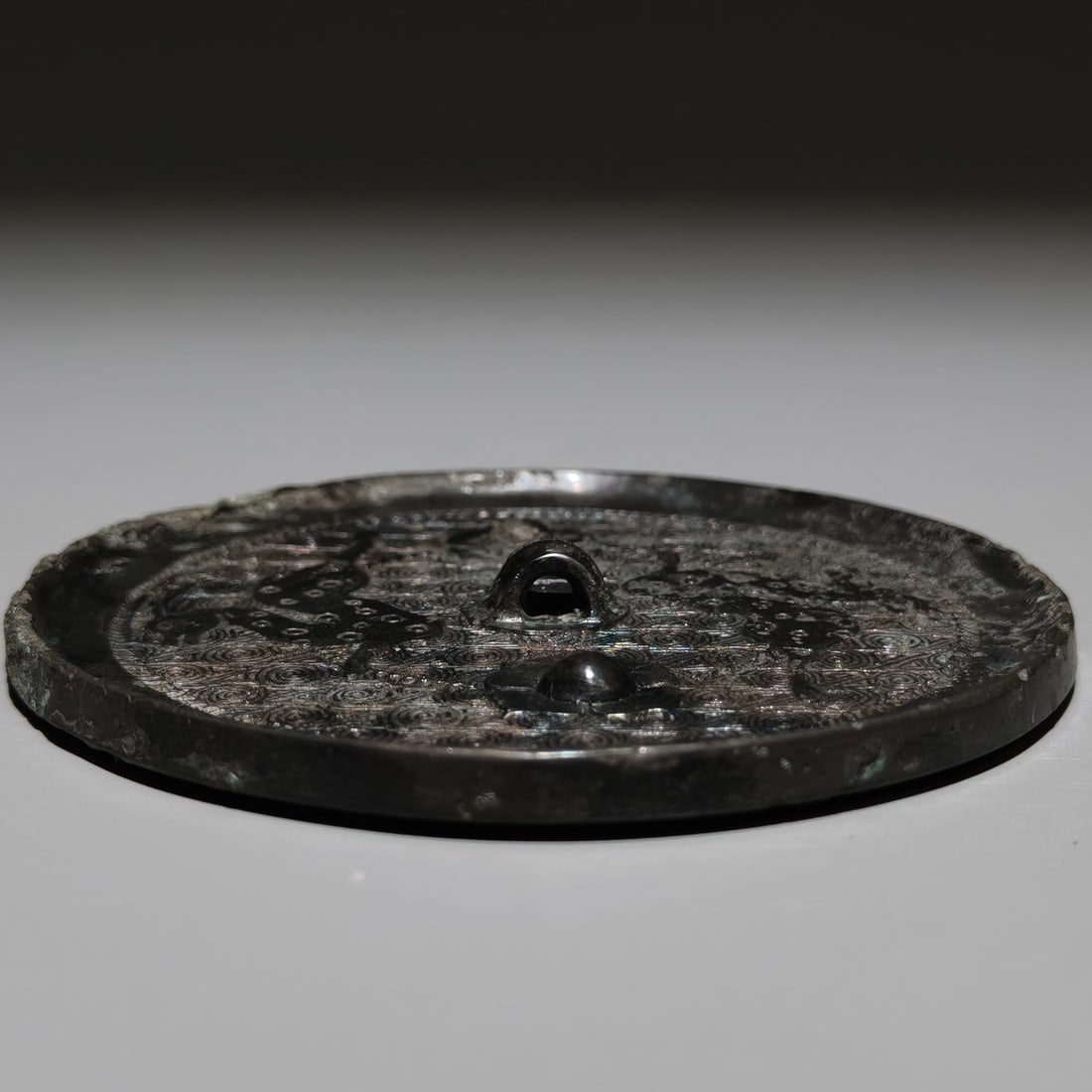 An Archaic Bronze Deer Pattern Round Mirror - 6