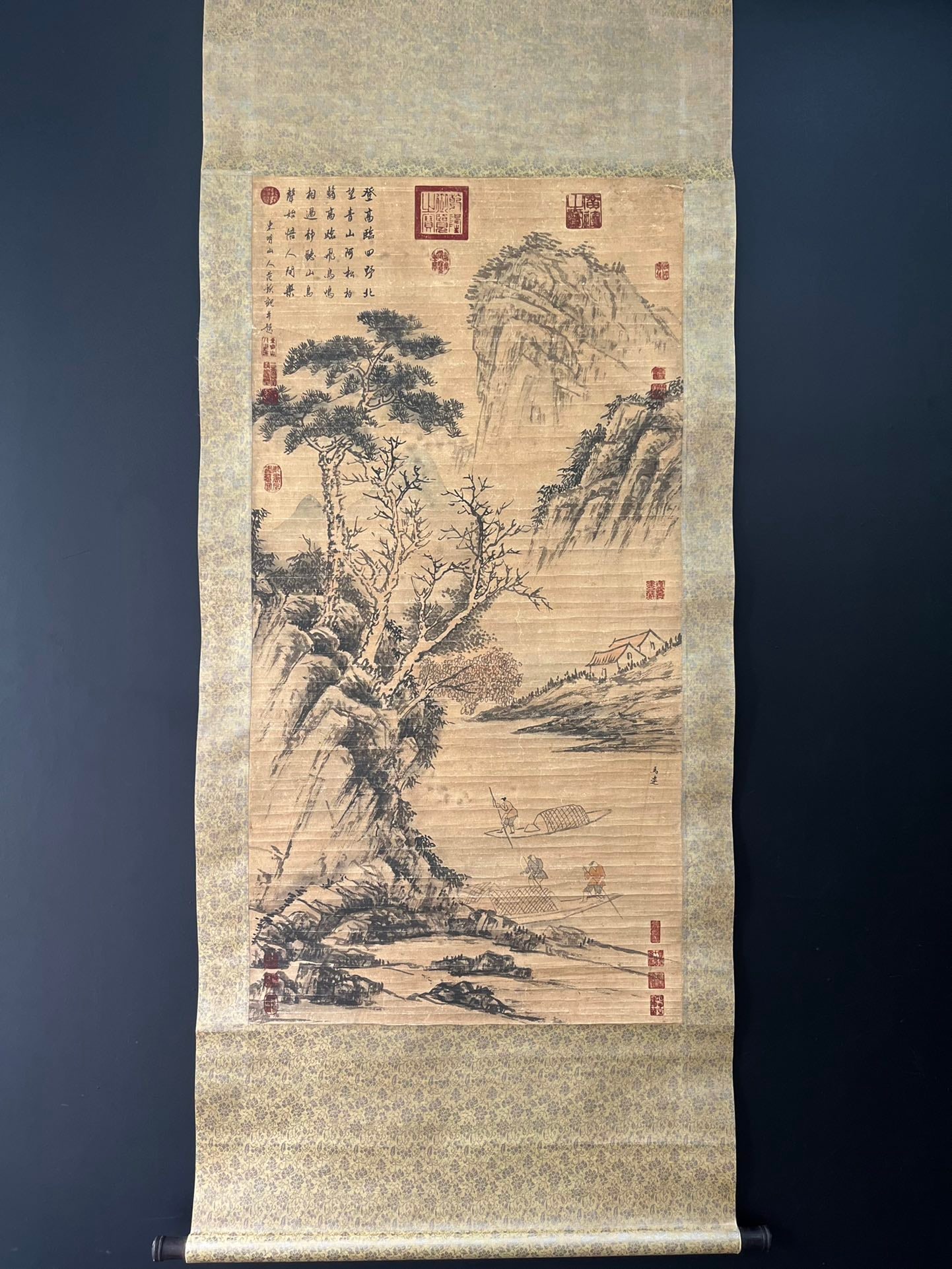 A Chinese Vertical Scroll Ink Painting of Landscape and Figure on Paper,Ma Yuan (1 of 9)