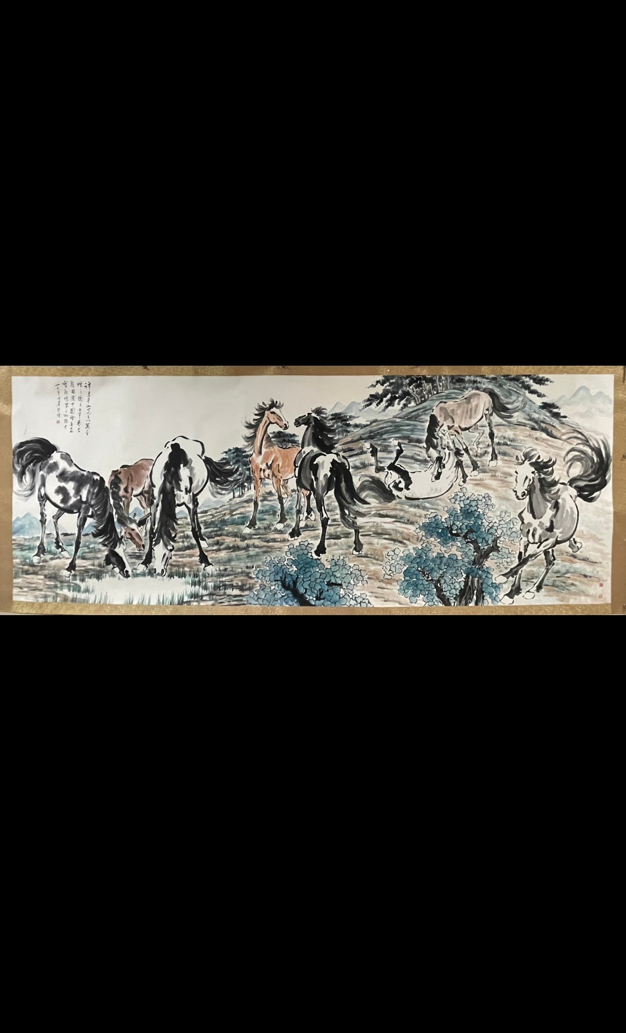 A Chinese Ink Painting of Horse on Paper,Xu Beihong (1 of 9)