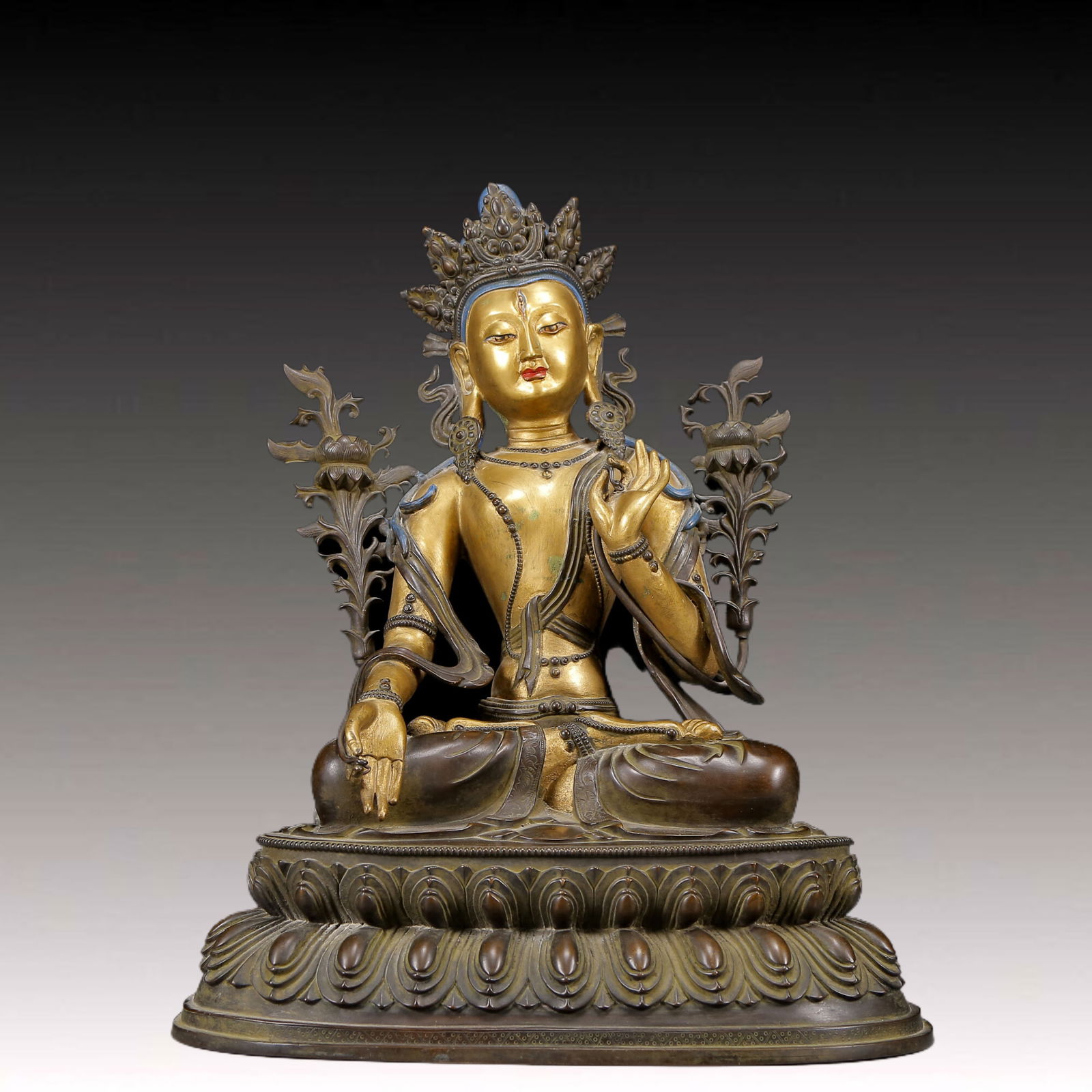 A Solemn Gilt Bronze Statue of Tara (1 of 11)