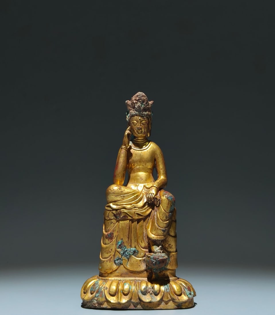 A Solemn Gilt Bronze Buddha Statue (1 of 9)