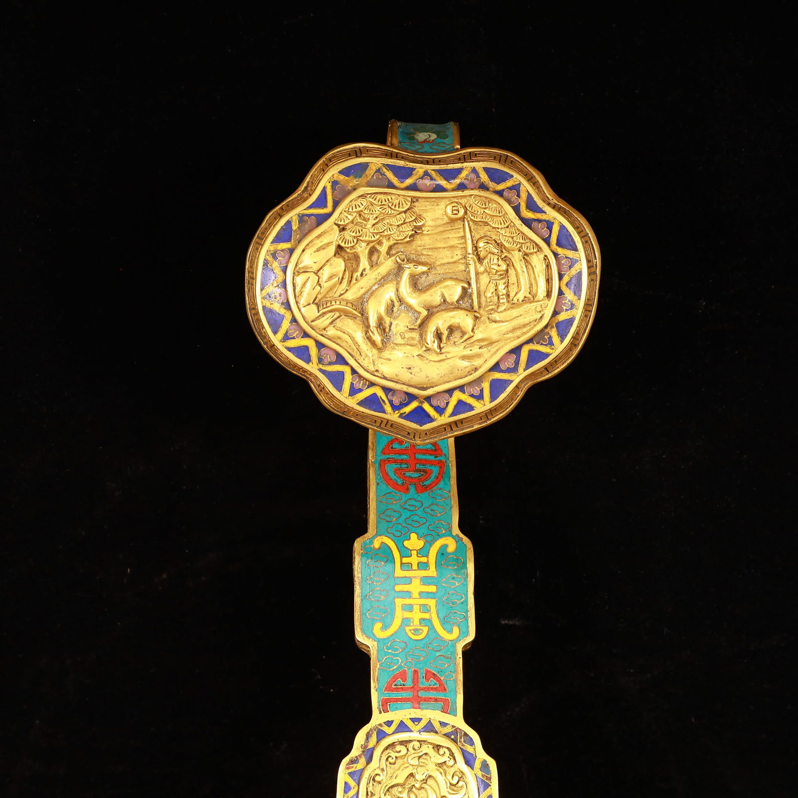 A Huge Cloisonne Figure Pattern Ruyi - 2