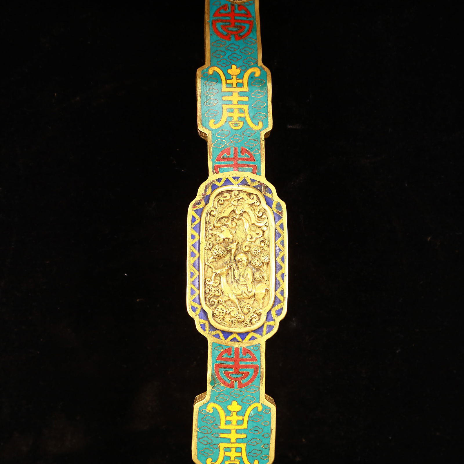 A Huge Cloisonne Figure Pattern Ruyi - 3