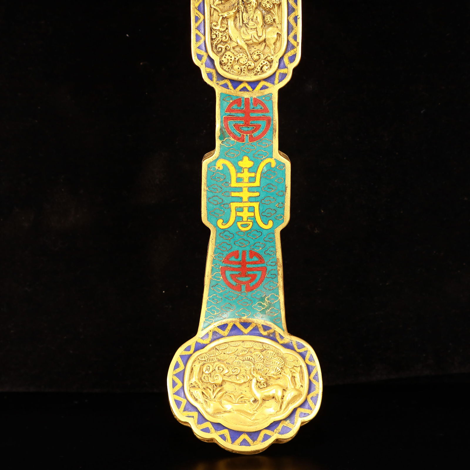 A Huge Cloisonne Figure Pattern Ruyi - 4