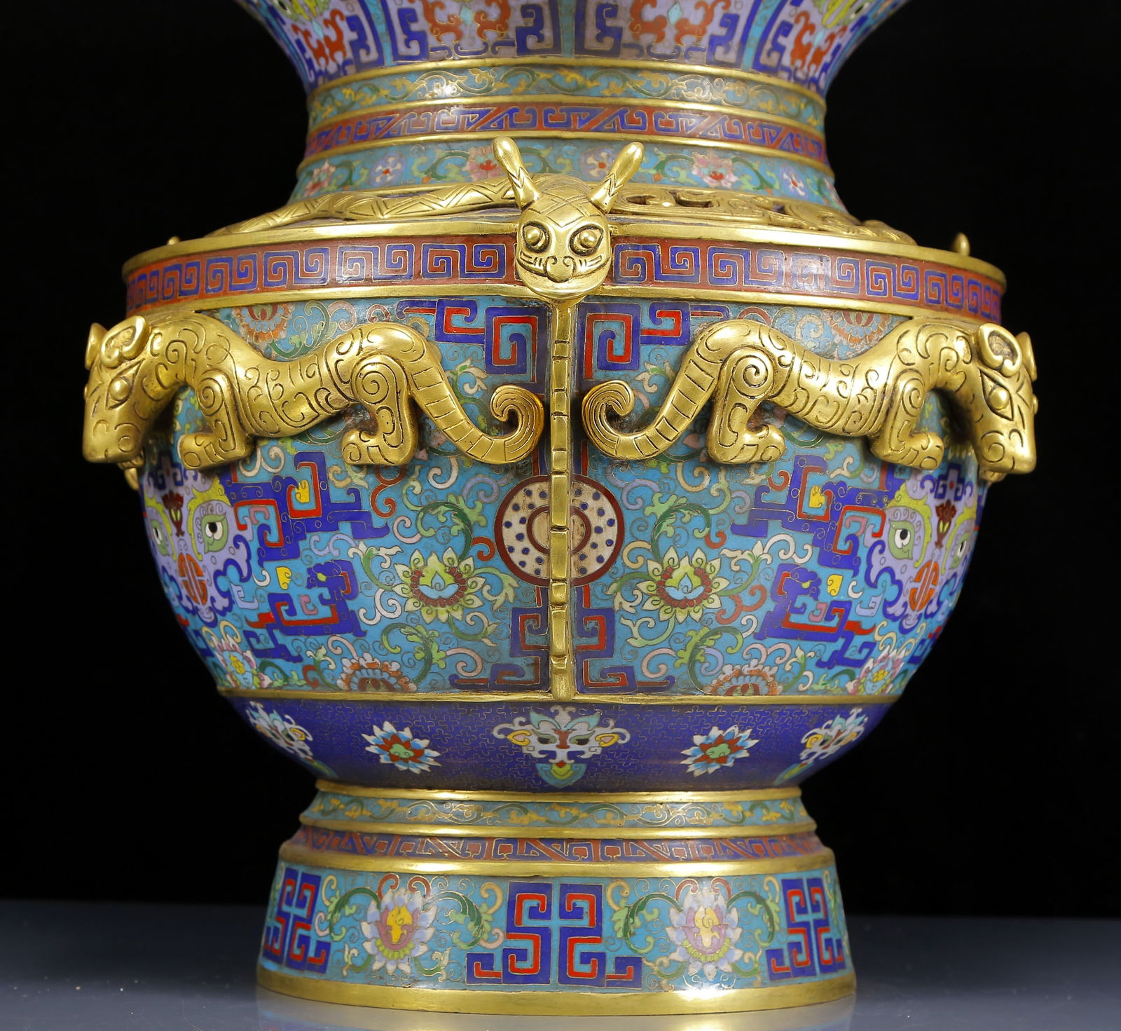 A Huge Cloisonne Beast-Face Pattern Vase - 3