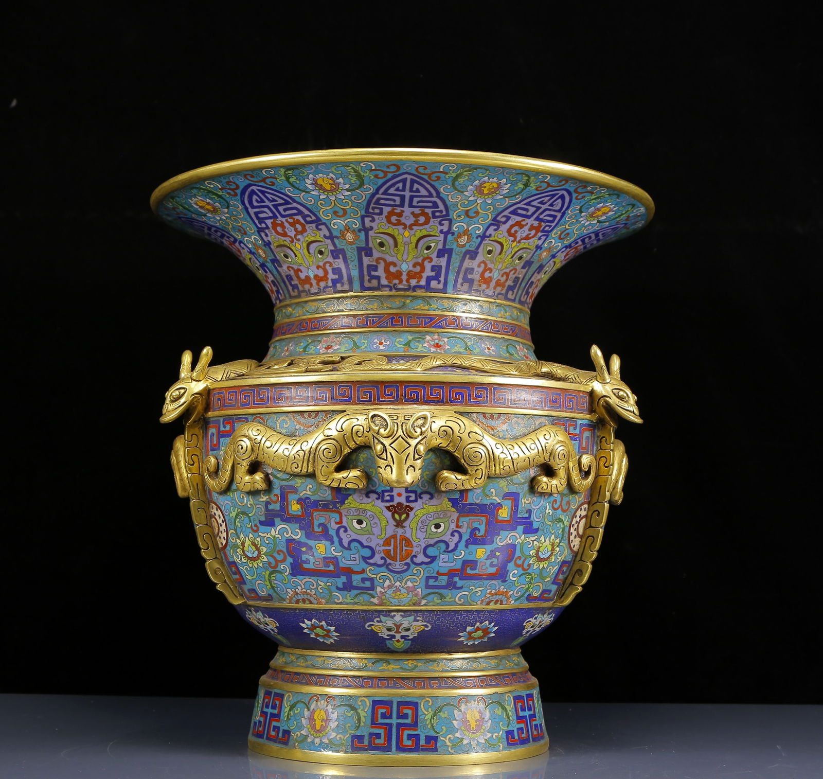 A Huge Cloisonne Beast-Face Pattern Vase - 4