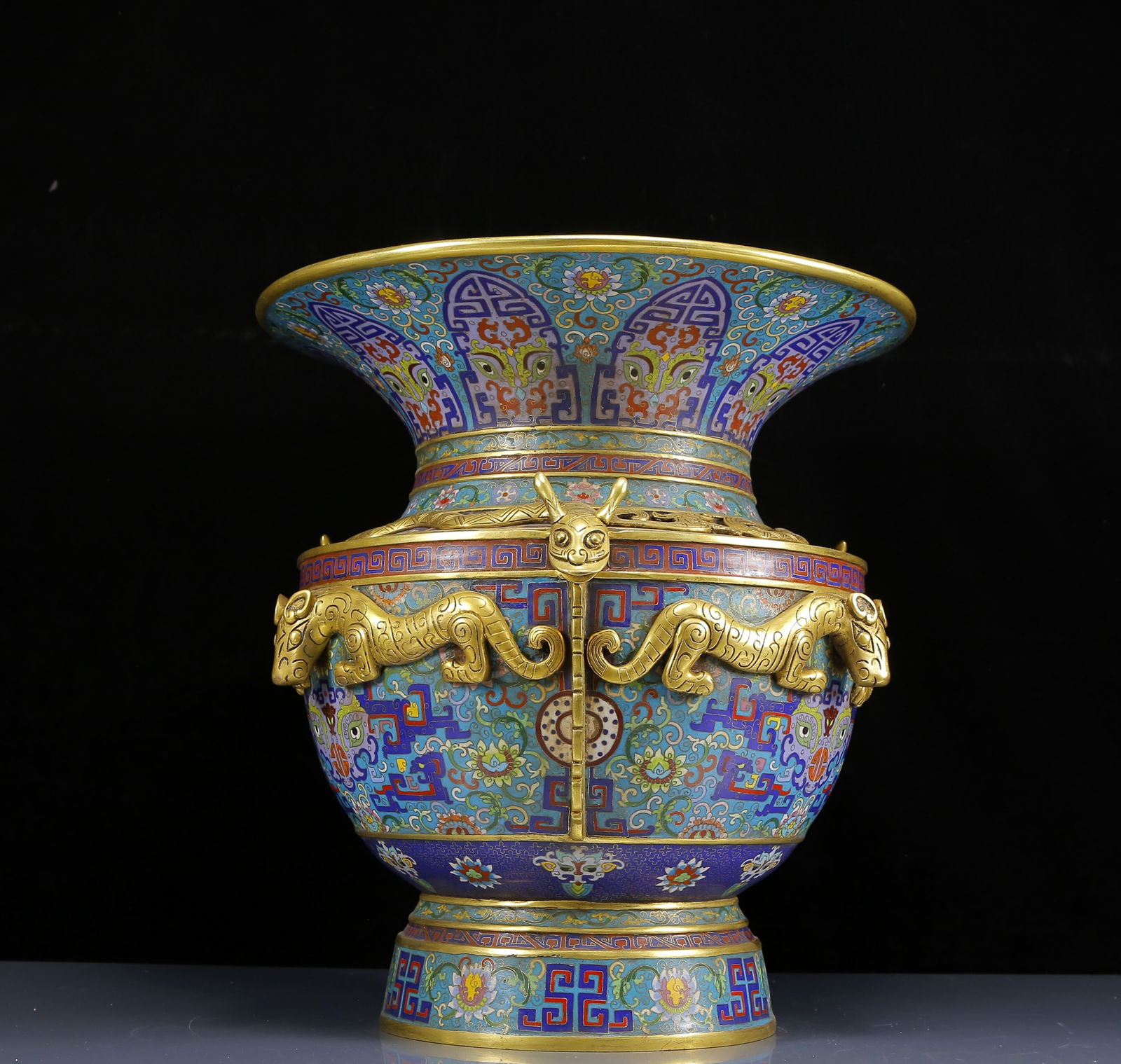 A Huge Cloisonne Beast-Face Pattern Vase - 5