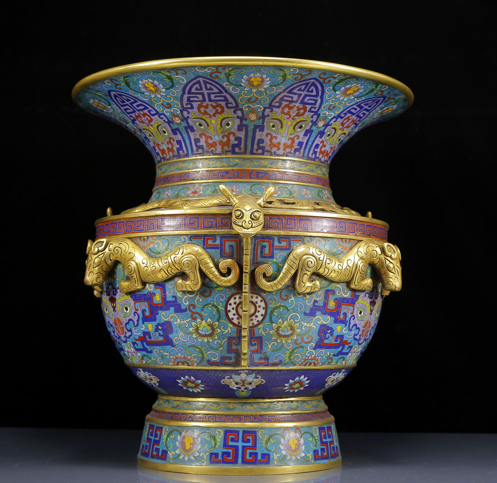 A Huge Cloisonne Beast-Face Pattern Vase - 7