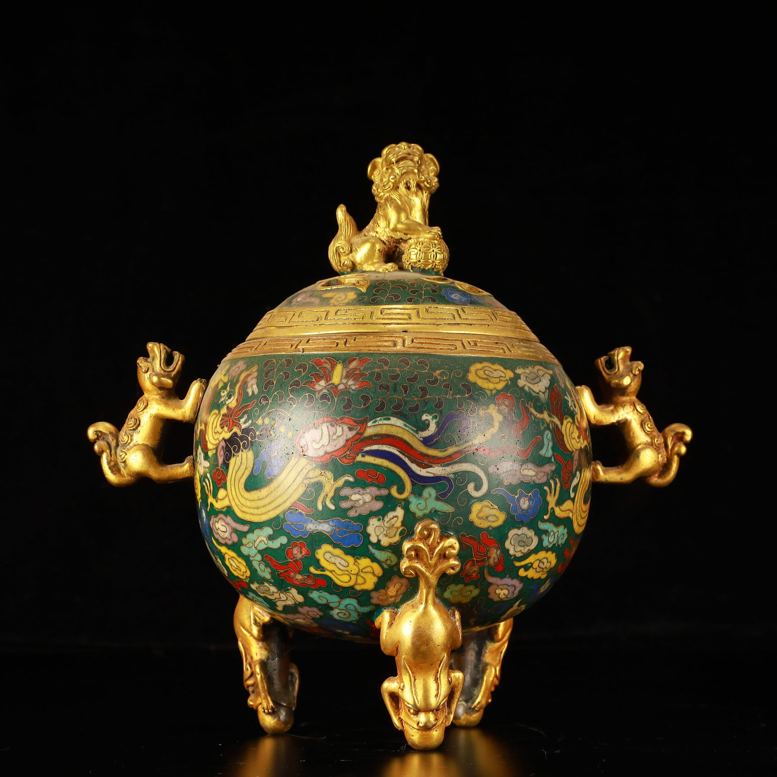 An Exquisite Cloisonne Dragon Pattern Beast-Ears Tripod Censer (1 of 11)