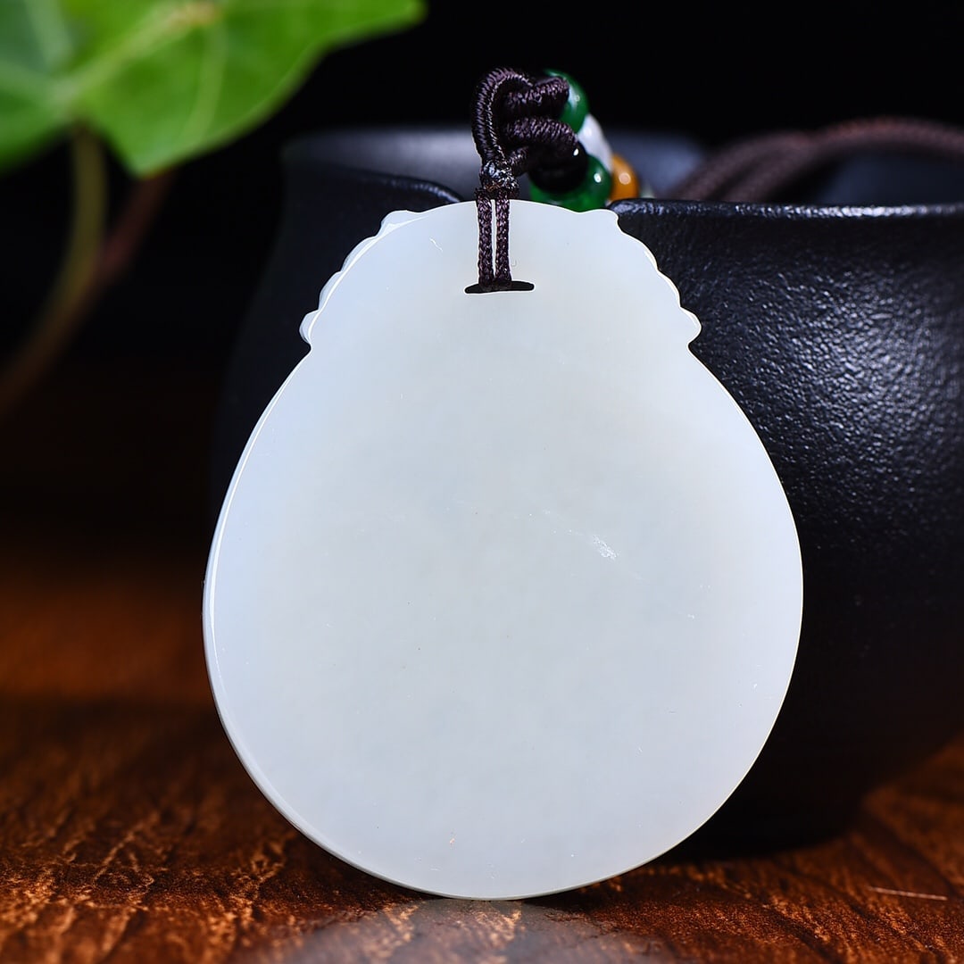 An Exquisite White Jade Rooster Pattern Pendant - 5