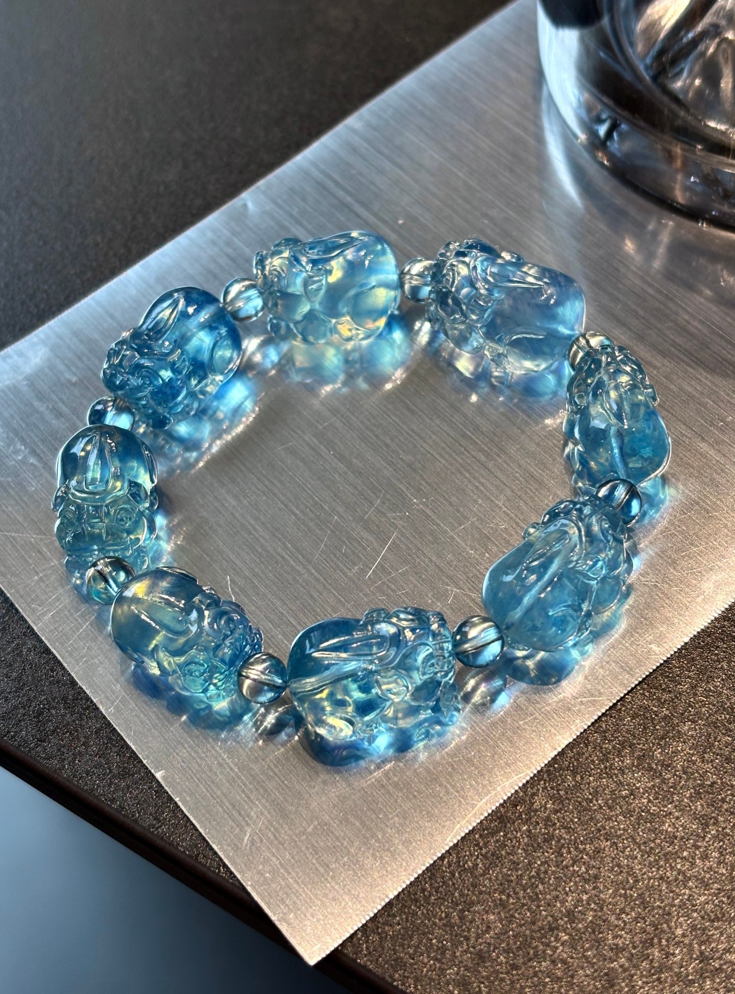 An Exquisite Aquamarine Pi Xiu Bracelets (1 of 6)