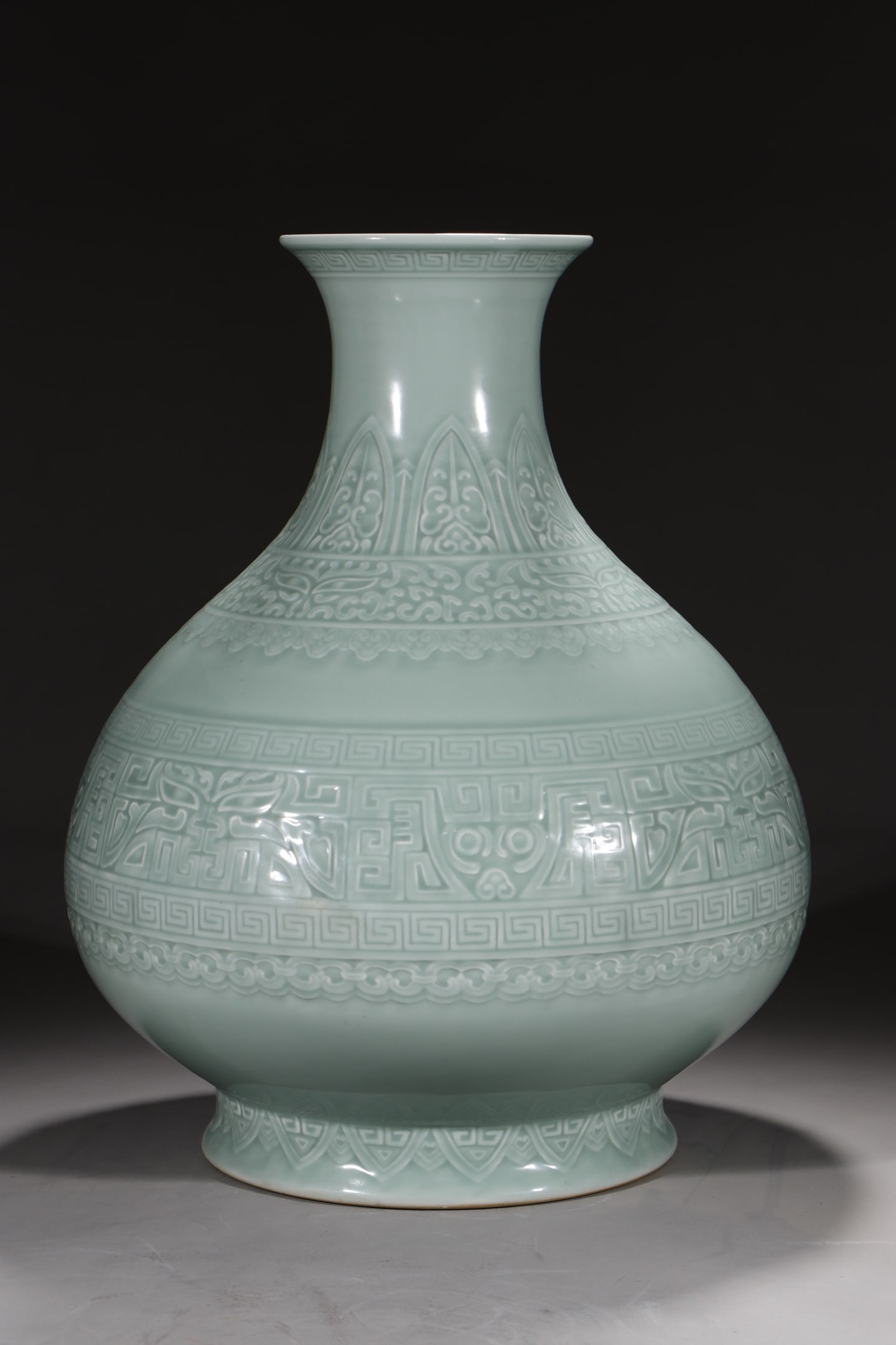 An Exquisite Celadon Glazed Beast-Face Pattern Vase - 4