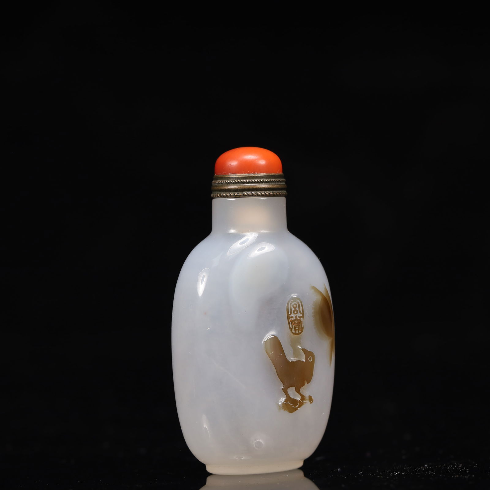 An Exquisite Agate Bird Pattern Snuff Bottle - 3