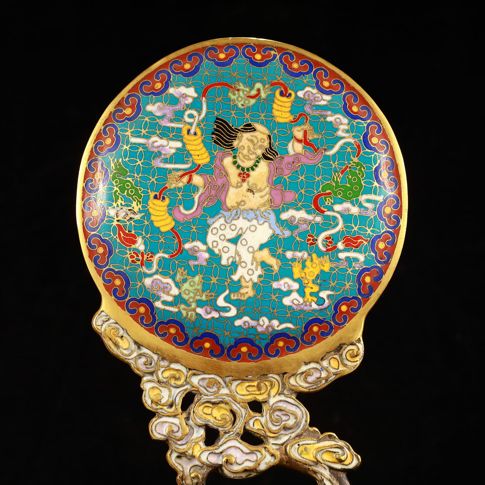 An Exquisite Cloisonne Figure Pattern Screen - 2