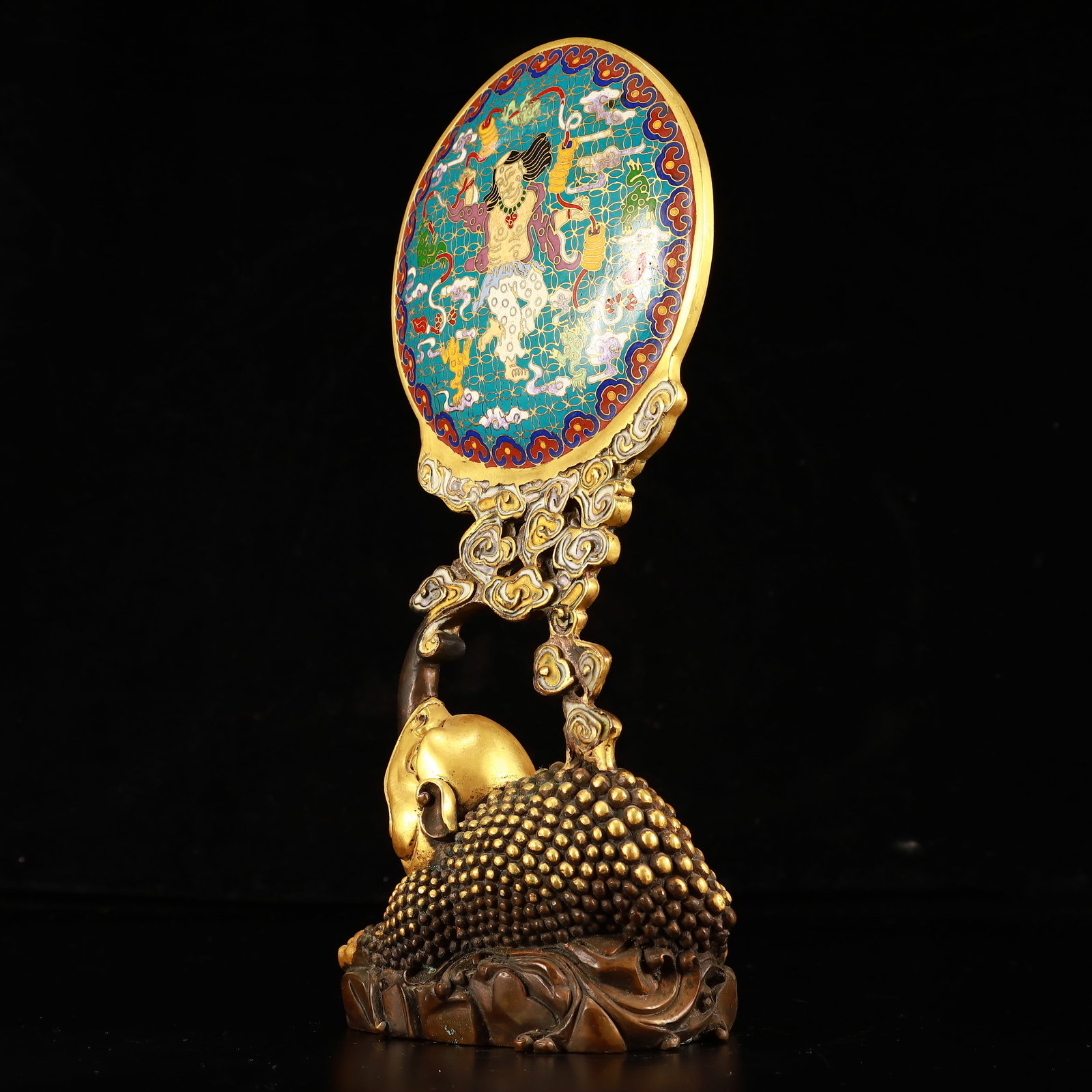 An Exquisite Cloisonne Figure Pattern Screen - 9