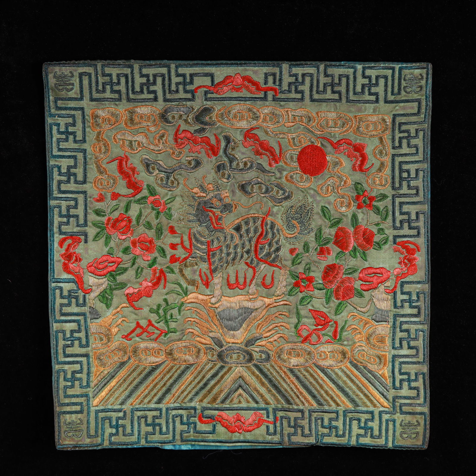 An Exquisite Embroidery Kylin Pattern Civil Official Rank Badges (1 of 2)