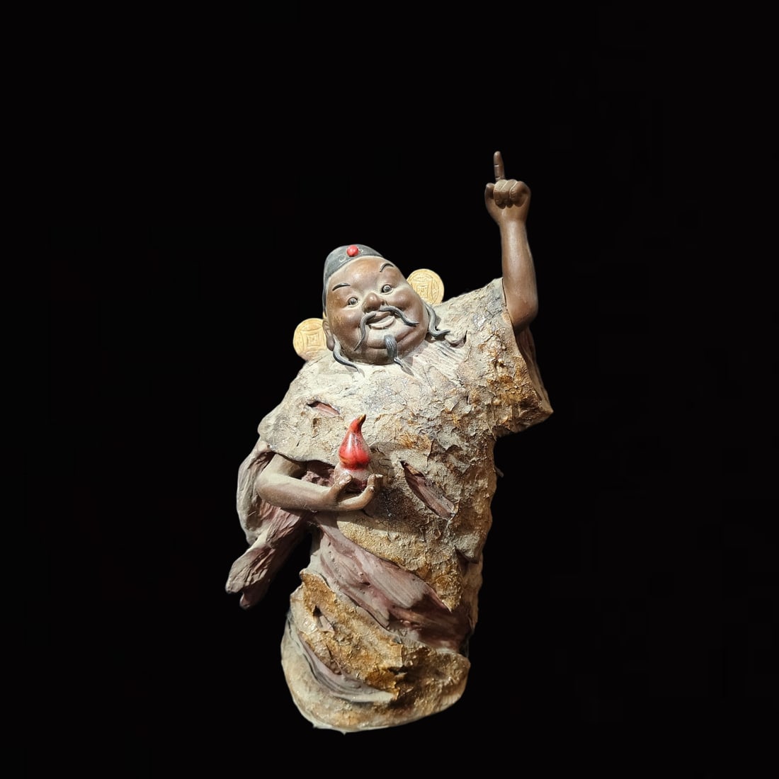 An Exquisite Shiwan yao Figure Ornament: An Exquisite Shiwan yao Figure Ornament,Qing Dynasty, China,Size:10.2inx5.1inx15in 石湾窑人物摆件,中国清代