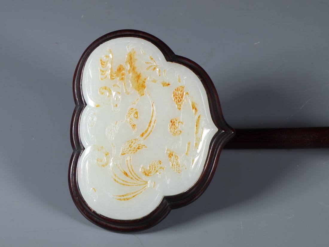 An Exquisite White Jade Phoenix Pattern Ruyi - 2