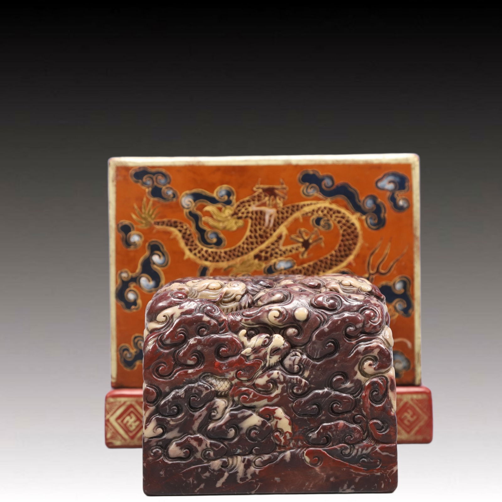 An Exquisite Shoushan Stone Dragon Pattern Seal (1 of 13)